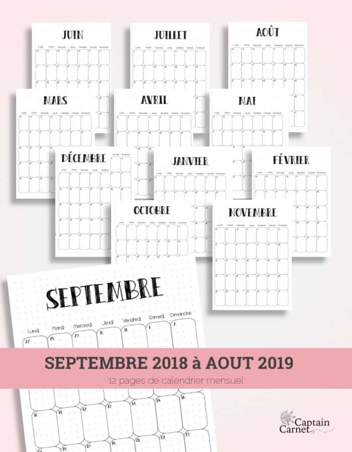 Calendrier Mensuel A Imprimer Une Page Pour Visualiser Tout Le Mois