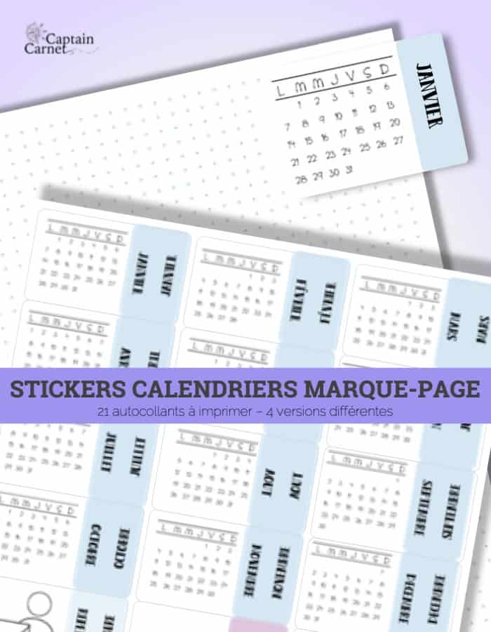 Stickers Calendriers Marque Page A Imprimer Captain Carnet